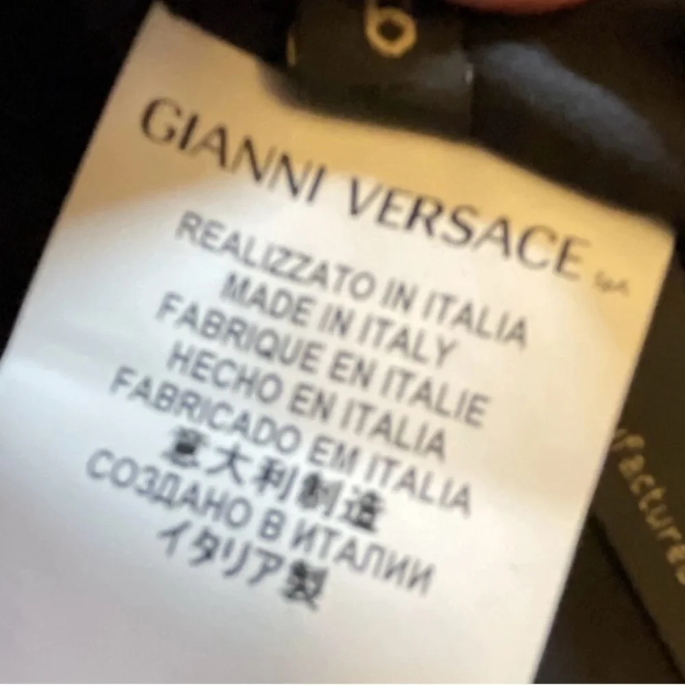 GIANNI VERSACE Leather Top Vest Jacket SZ40 Italy 6 USA Bolero 90s woman’s black - Picture 12 of 16